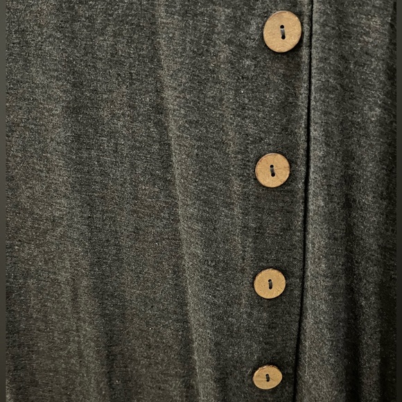 Dark gray asymmetric top with wooden button details in size 3X NWT - Picture 2 of 5